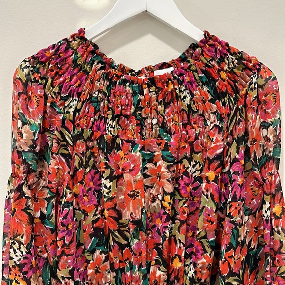 Misa Women's Marin Floral Long Sleeve Mini Dress Size Small Revolve Red Black - Picture 6 of 13